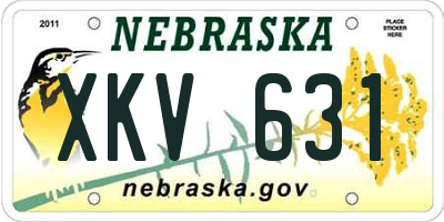 NE license plate XKV631