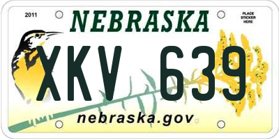 NE license plate XKV639