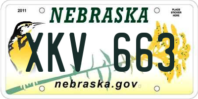 NE license plate XKV663
