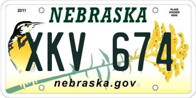 NE license plate XKV674