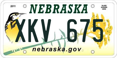 NE license plate XKV675