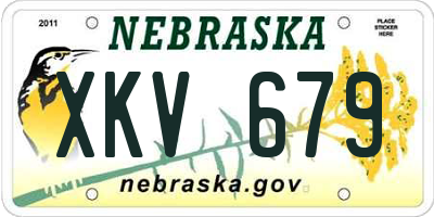 NE license plate XKV679