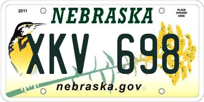 NE license plate XKV698