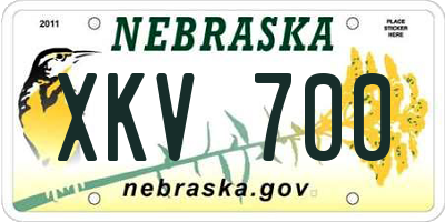NE license plate XKV700