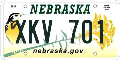 NE license plate XKV701