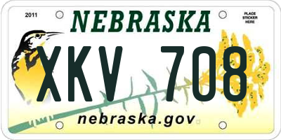 NE license plate XKV708