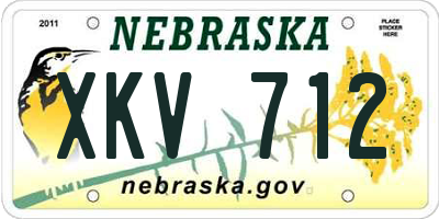 NE license plate XKV712