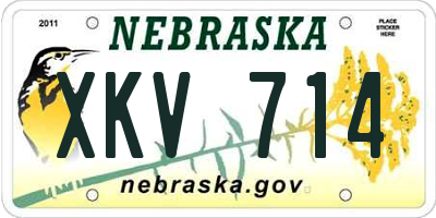 NE license plate XKV714
