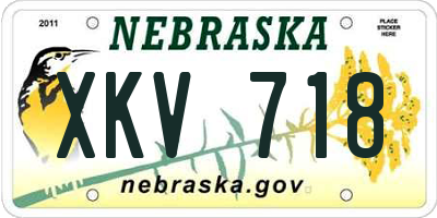 NE license plate XKV718