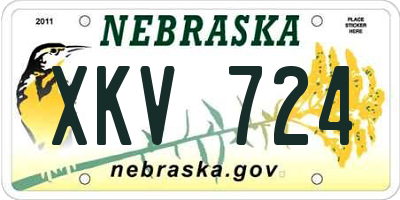 NE license plate XKV724