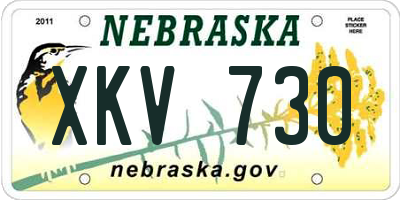 NE license plate XKV730