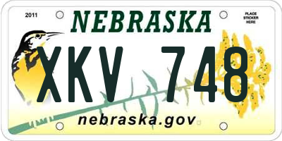 NE license plate XKV748