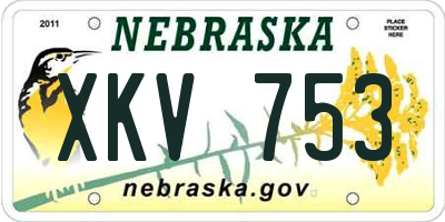 NE license plate XKV753