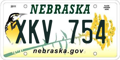 NE license plate XKV754