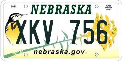 NE license plate XKV756
