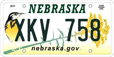 NE license plate XKV758