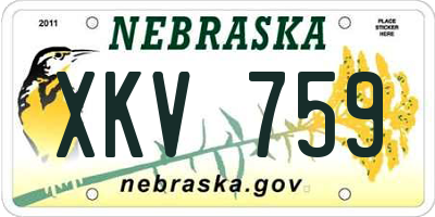 NE license plate XKV759