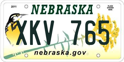 NE license plate XKV765