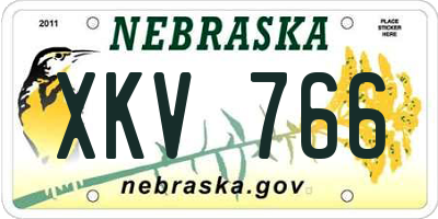 NE license plate XKV766