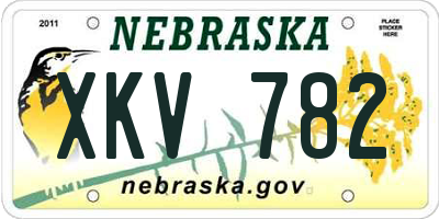 NE license plate XKV782