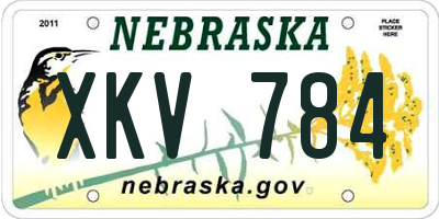 NE license plate XKV784
