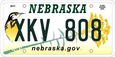 NE license plate XKV808