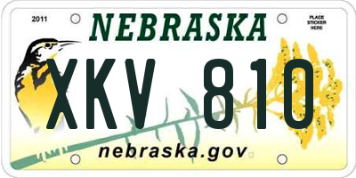 NE license plate XKV810