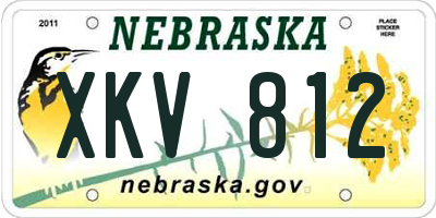 NE license plate XKV812