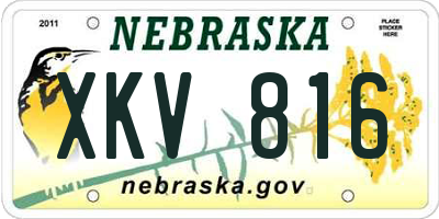 NE license plate XKV816