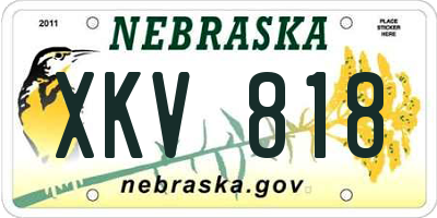 NE license plate XKV818