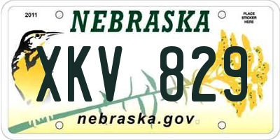 NE license plate XKV829