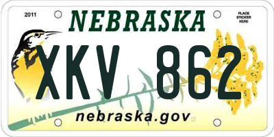 NE license plate XKV862