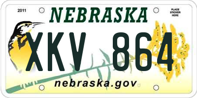NE license plate XKV864