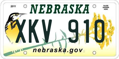 NE license plate XKV910