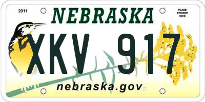 NE license plate XKV917