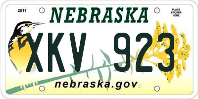 NE license plate XKV923