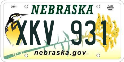 NE license plate XKV931
