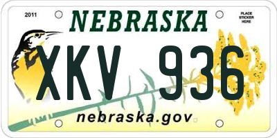 NE license plate XKV936