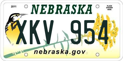 NE license plate XKV954