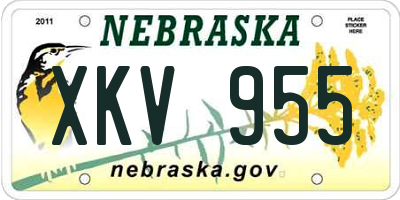 NE license plate XKV955