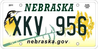 NE license plate XKV956