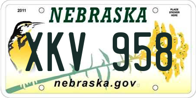 NE license plate XKV958