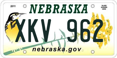 NE license plate XKV962