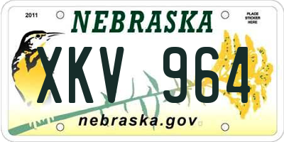 NE license plate XKV964