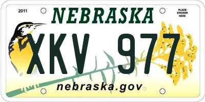 NE license plate XKV977