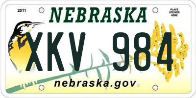 NE license plate XKV984