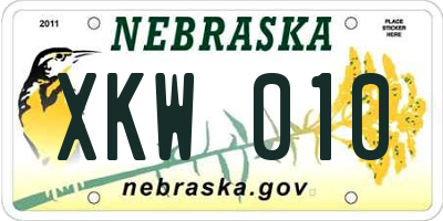 NE license plate XKW010