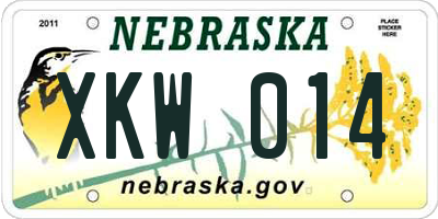 NE license plate XKW014