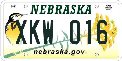 NE license plate XKW016