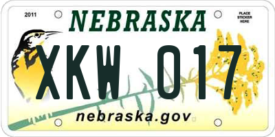 NE license plate XKW017